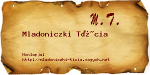Mladoniczki Tícia névjegykártya
